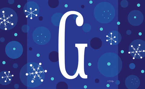 Winter Snowflakes Monogram G Door Mat Image