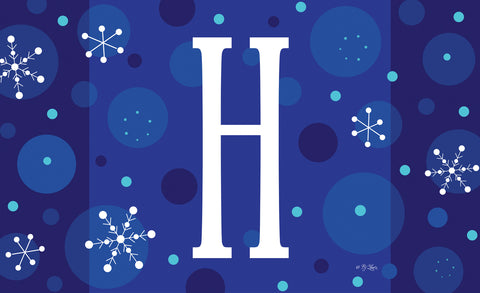 Winter Snowflakes Monogram H Door Mat Image