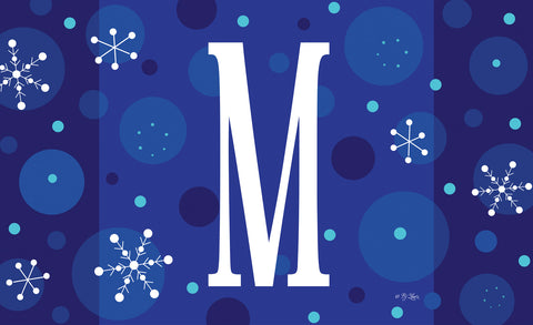 Winter Snowflakes Monogram M Door Mat Image