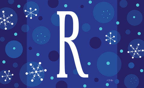 Winter Snowflakes Monogram R Door Mat Image