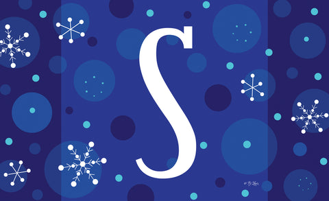 Winter Snowflakes Monogram S Door Mat Image