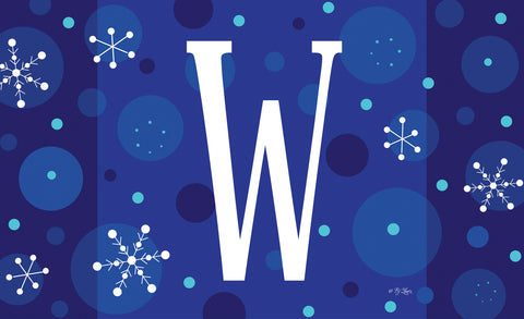 Winter Snowflakes Monogram W Door Mat Image