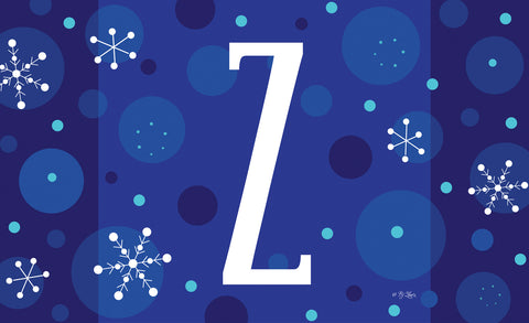 Winter Snowflakes Monogram Z Door Mat Image