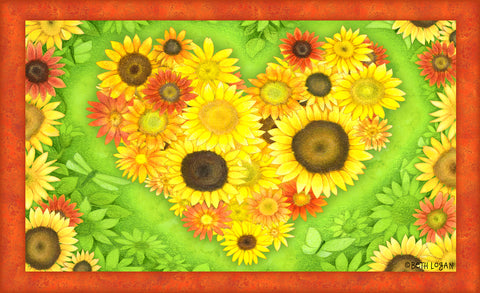 Sunflower Heart Door Mat Image