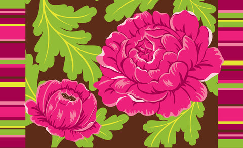 Pink Cabbage Rose Door Mat Image