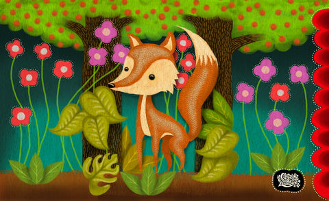 Fox in the Forest Door Mat Image