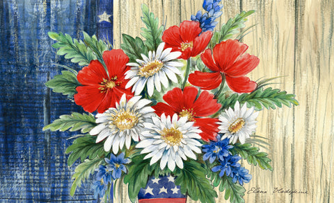 Patriotic Bouquet Door Mat Image