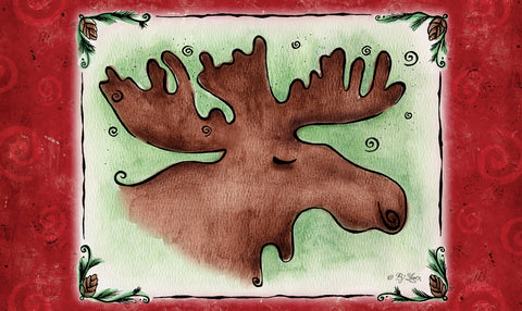 Christmas Moose Door Mat Image
