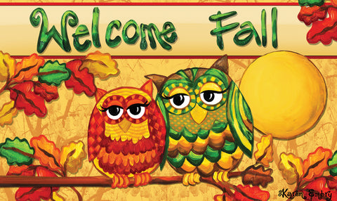 Fall Owls Door Mat Image