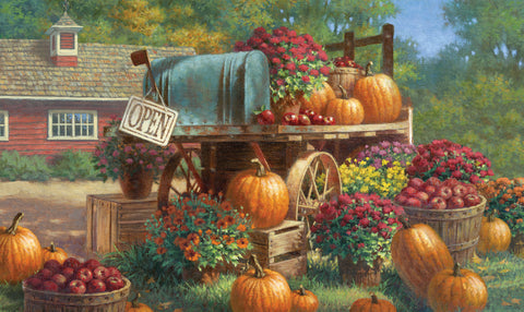 Farm Pumpkin Door Mat Image