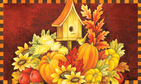 Fall Birdhouse Door Mat Image