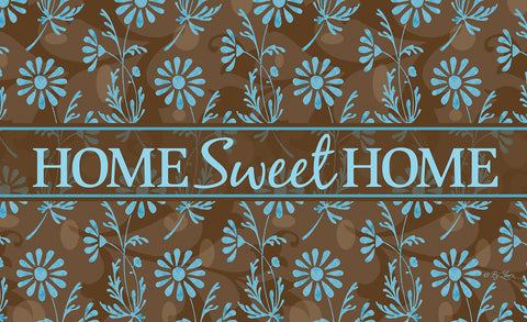 Sweet Flower Medley - Blue Door Mat Image