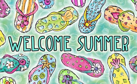 Welcome Summer Sandals Door Mat Image
