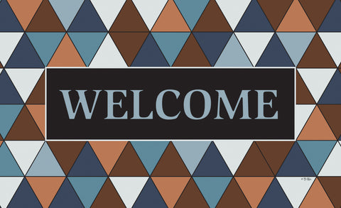 Welcome Triangle - Blue Door Mat Image