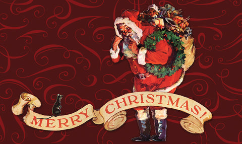 Santa And Christmas Mouse Door Mat Image