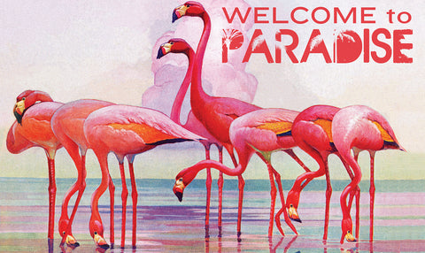 Flamingo Paradise Door Mat Image