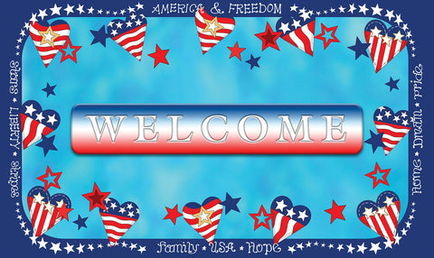 Welcome Stars And Stripes Door Mat Image