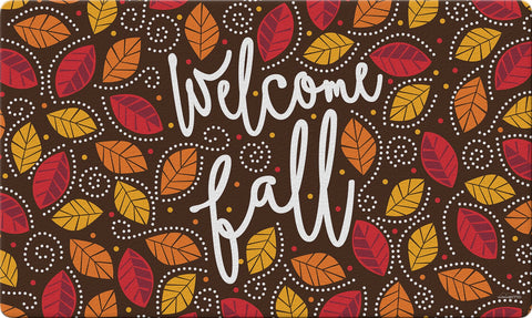Welcome Fall Leaves Door Mat Image