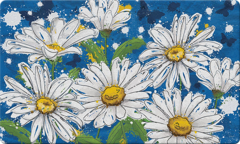 Painted Daisies Door Mat Image