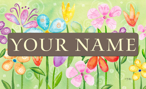 Spring Blooms Personalized Mat Image