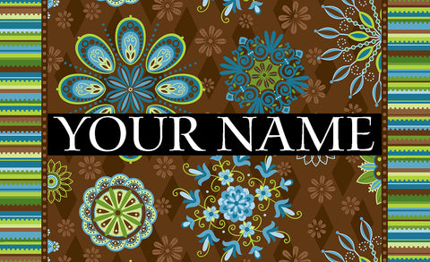 "Floral Spice" Personalized Door Mat (18 x 30")