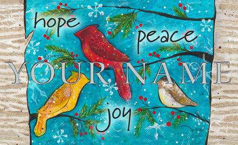 Peace Birds Personalized Mat Image