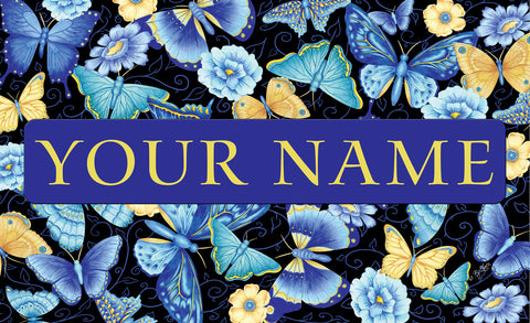Blue Butterfly Personalized Mat Image