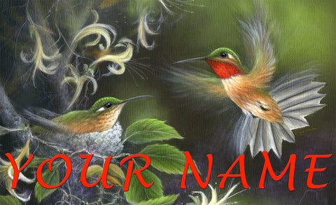 Rufous Hummingbird Personalized Mat Image