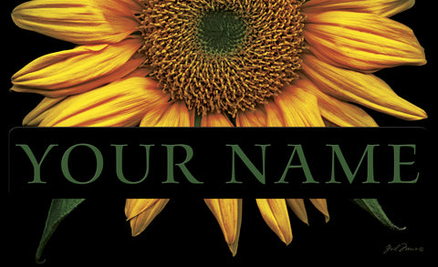 Sunflowers On Black Personalized Mat Image