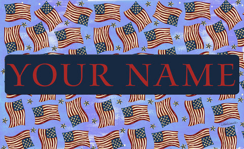 Waving Flags Personalized Mat Image