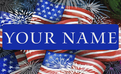 Sparkling Old Glory Personalized Mat Image