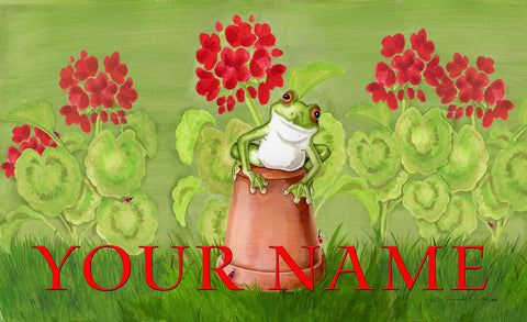 Potted Frog Personalized Mat Image