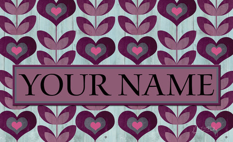 Flower Hearts Personalized Mat Image