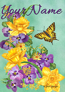 "Frolic in the Flowers" Personalized House Flag (28 x 40")